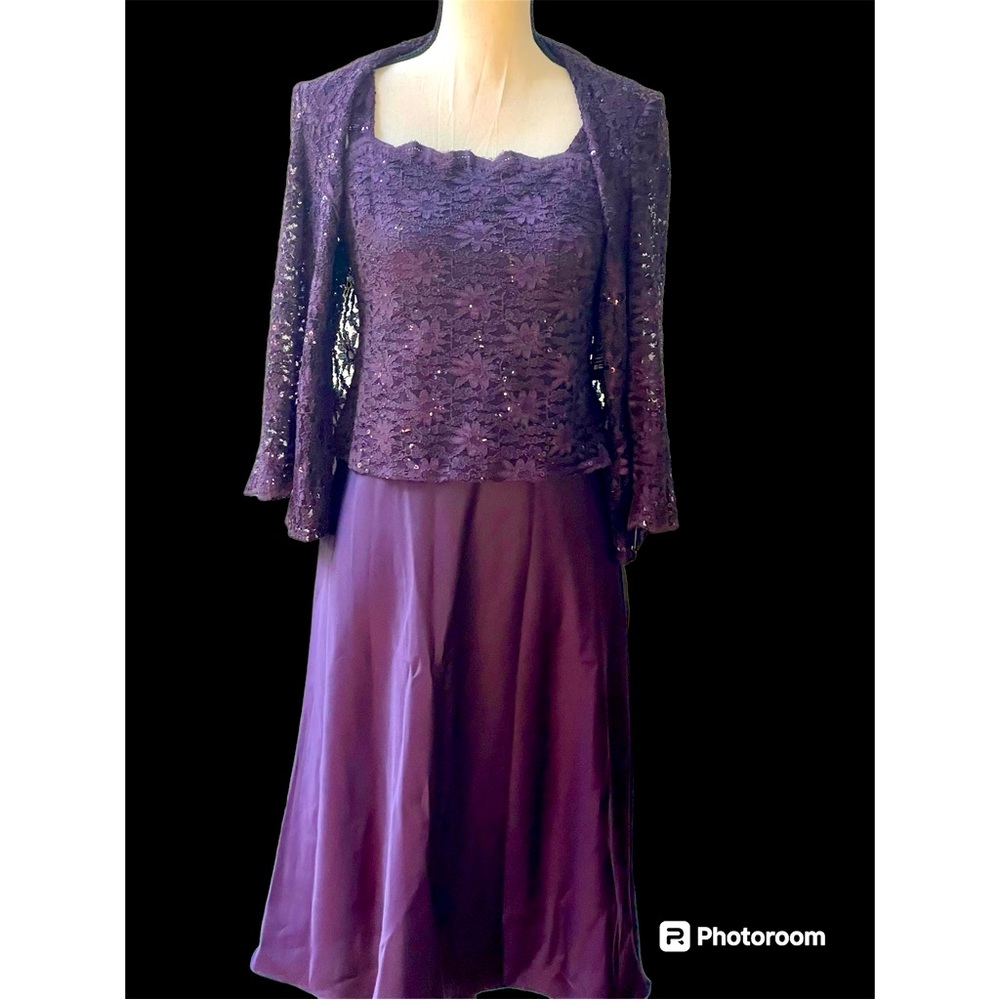 NWT Purple Evening Dress Size 8 |. Deep Purple Special Occasion Dress